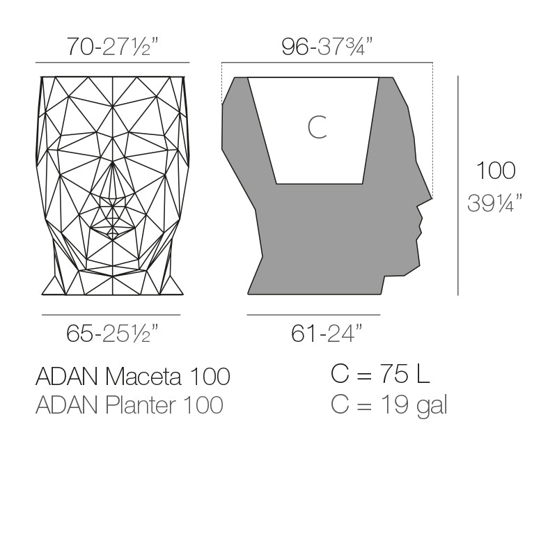 Adan Planter 39.25"