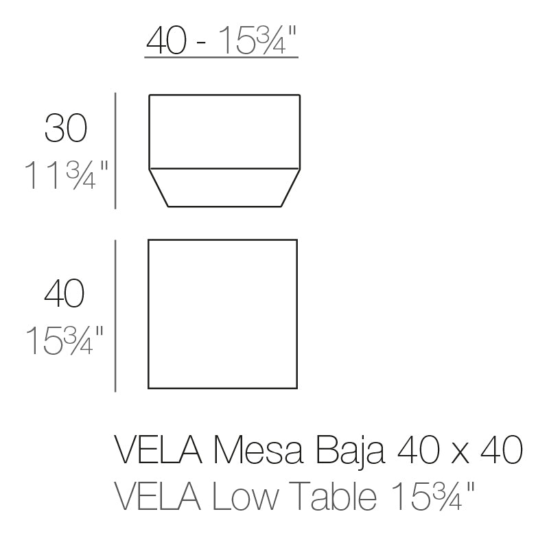 Vela Square Coffee Table 15 ¾"x15 ¾"x11 ¾"