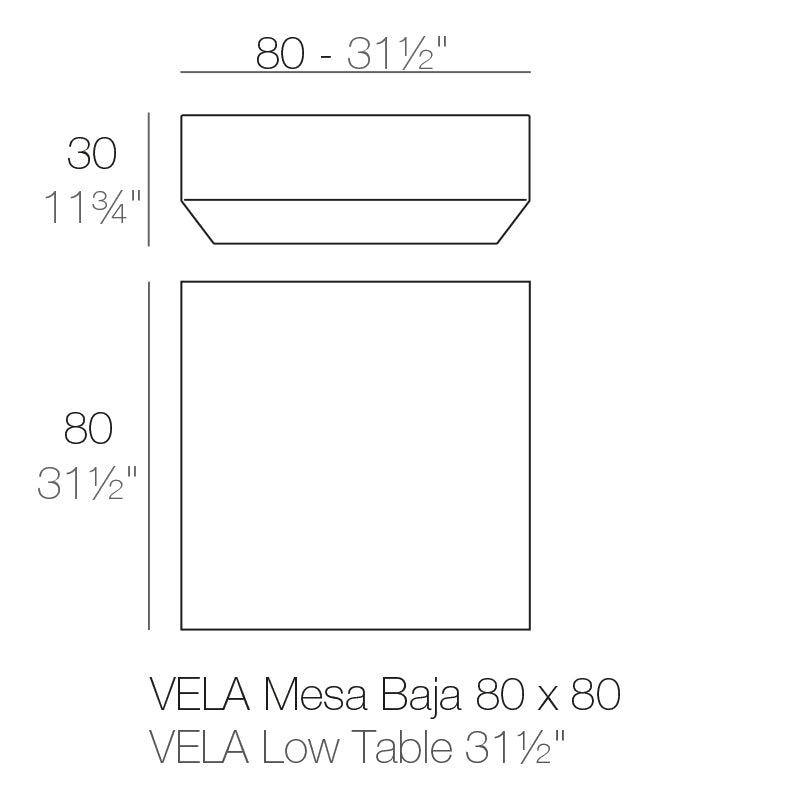 Vela Square Coffee Table 31 ½"x31 ½"x11 ¾"