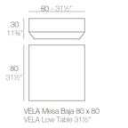 Vela Square Coffee Table 31 ½"x31 ½"x11 ¾"