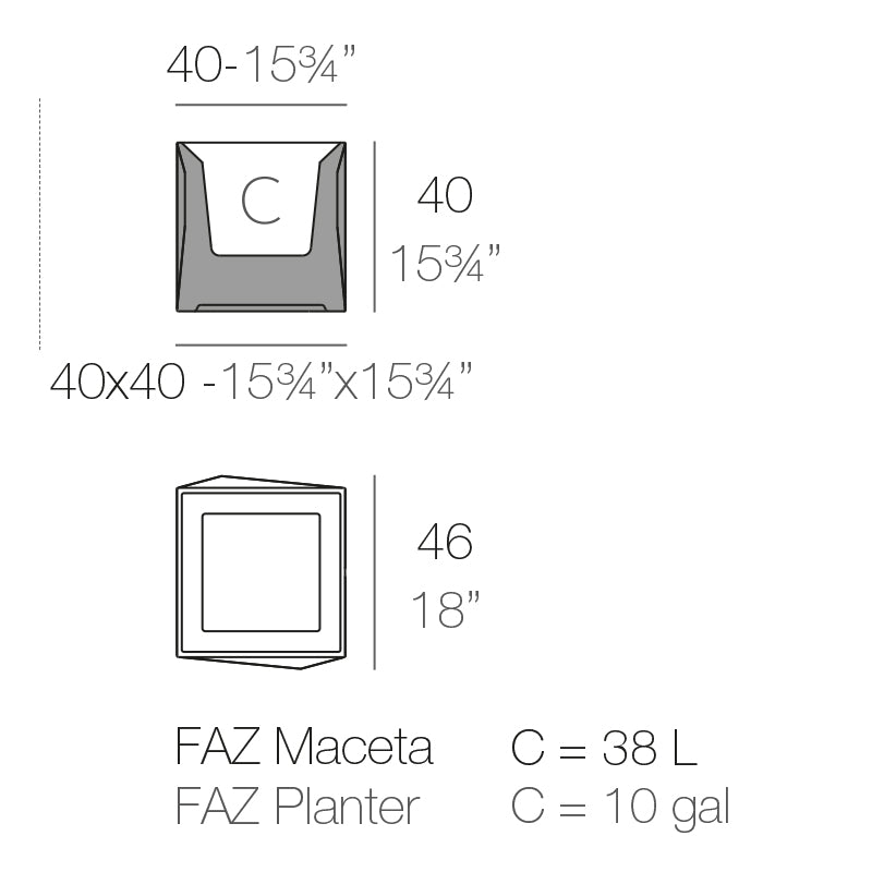 Faz Planter 15.75"