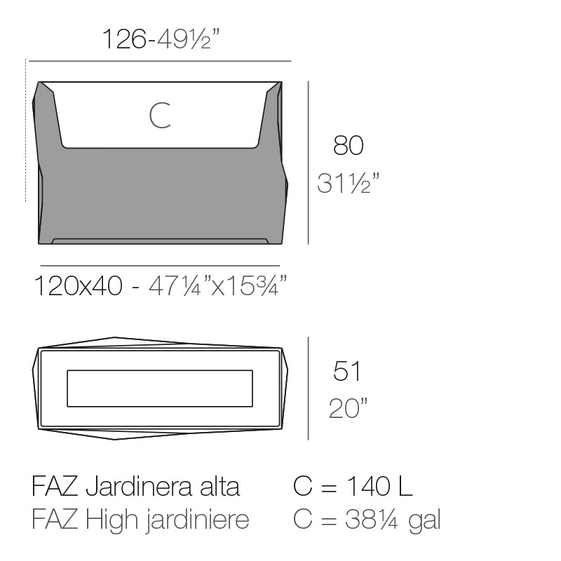 Faz Wall Planter 31.5"