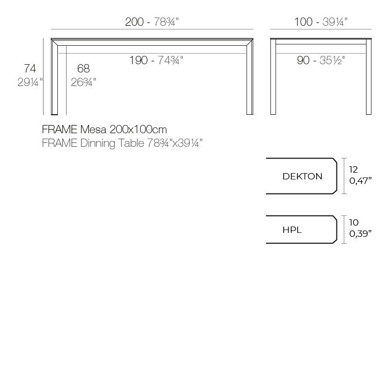 Frame Dining Table 78.75"W