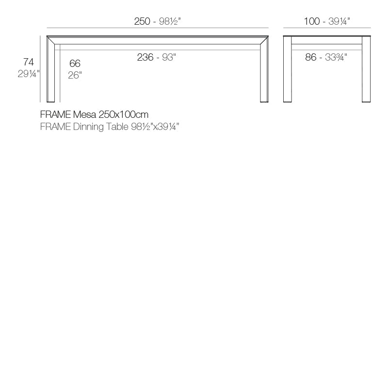 Frame Dining Table 98.5"W