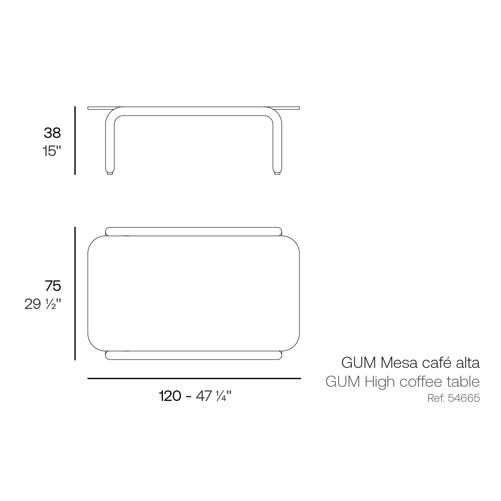 Gum Coffee Table 15"