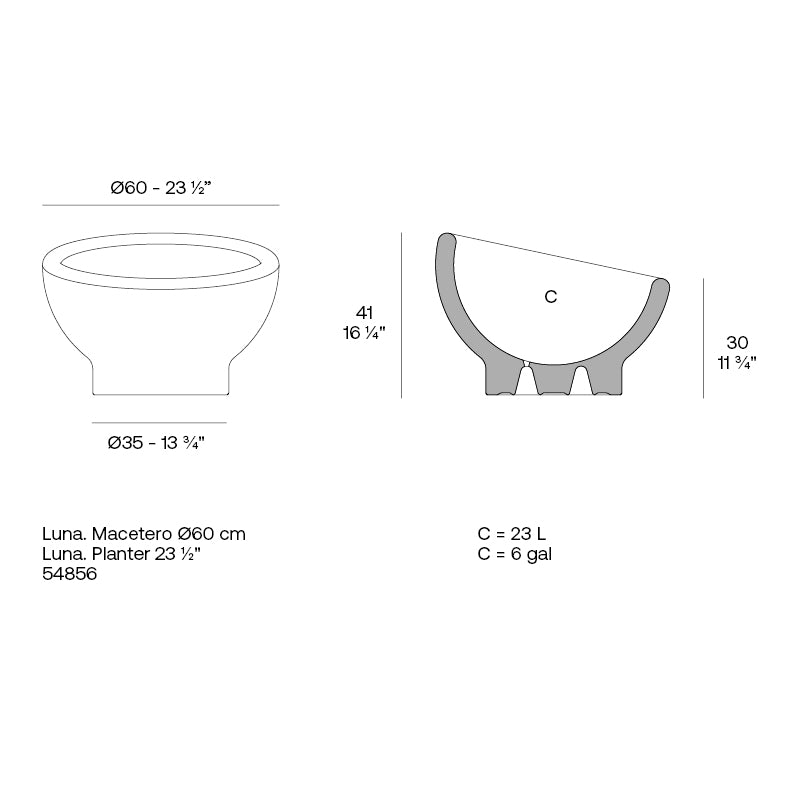 Luna Planter 16.25"