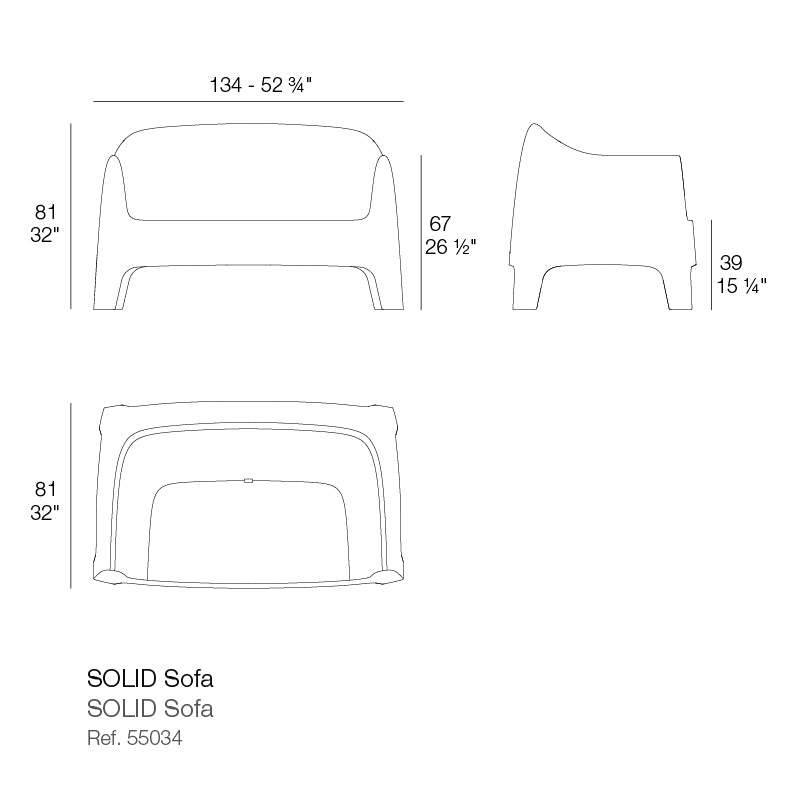 Solid Sofa Loveseat