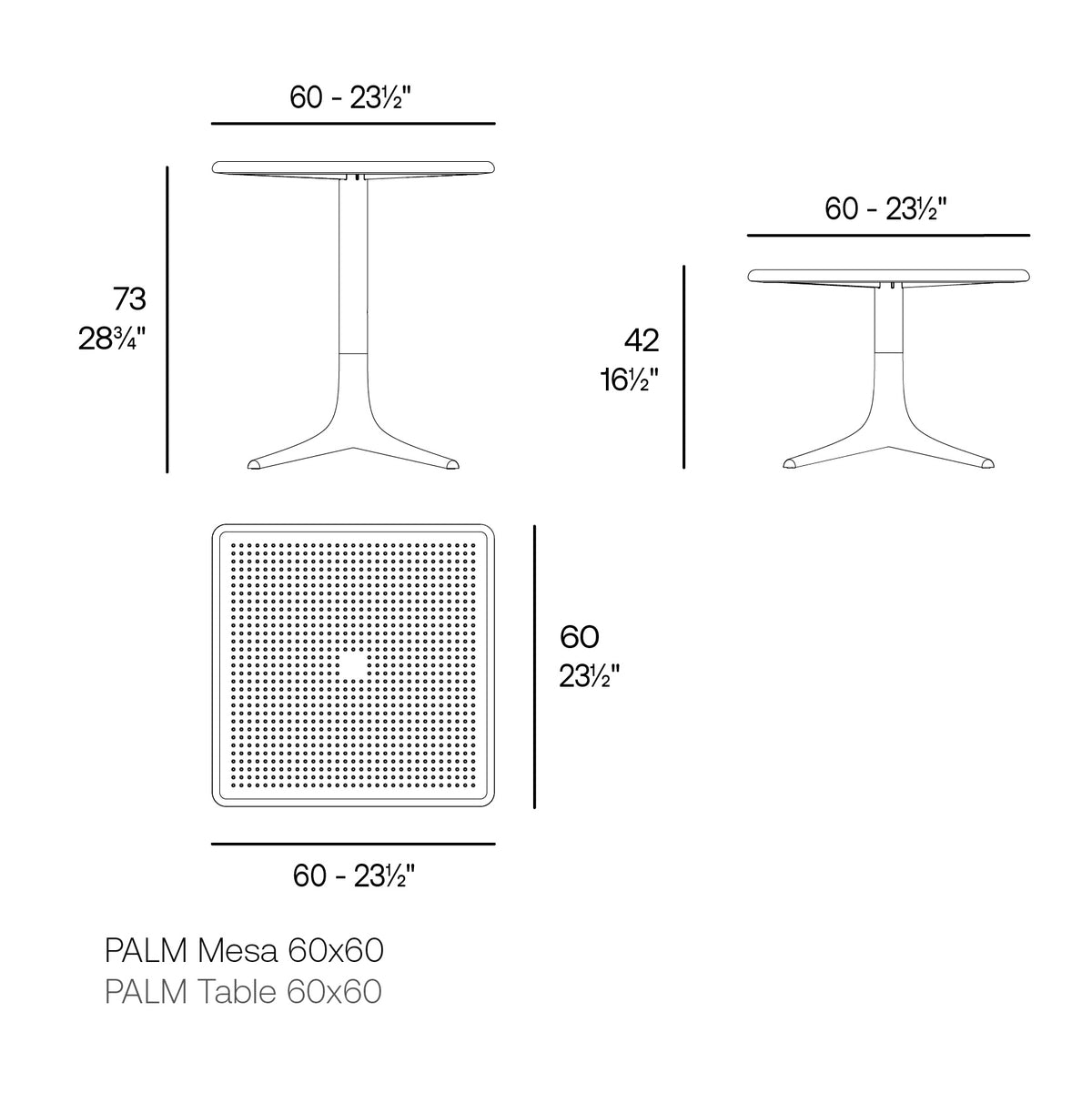 Palm Square Coffee/Dining Table