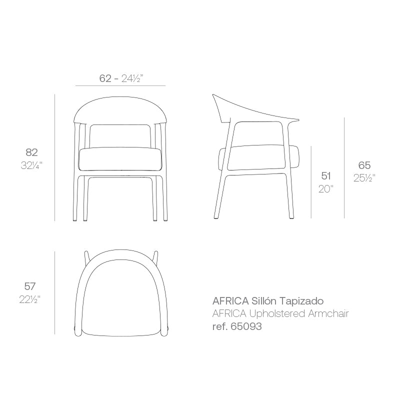 Africa Upholstered Armchair (Set of 2)